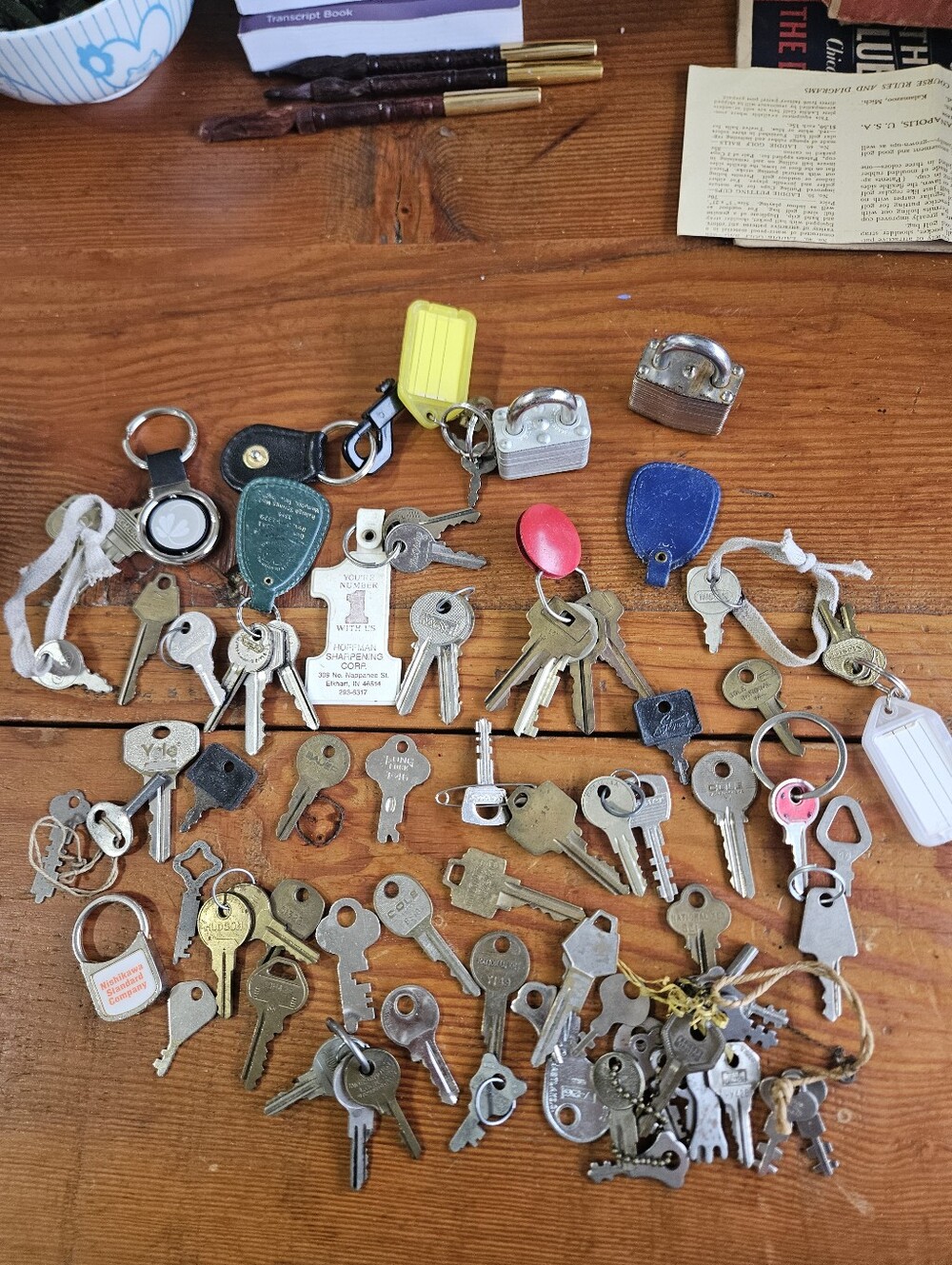 Huge Lot of Vintage Keys Various Sizes & 2 Locks Without Keys